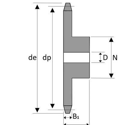 29 Tooth 04B Simplex Pilot Bore Sprocket for 6mm Pitch Chain