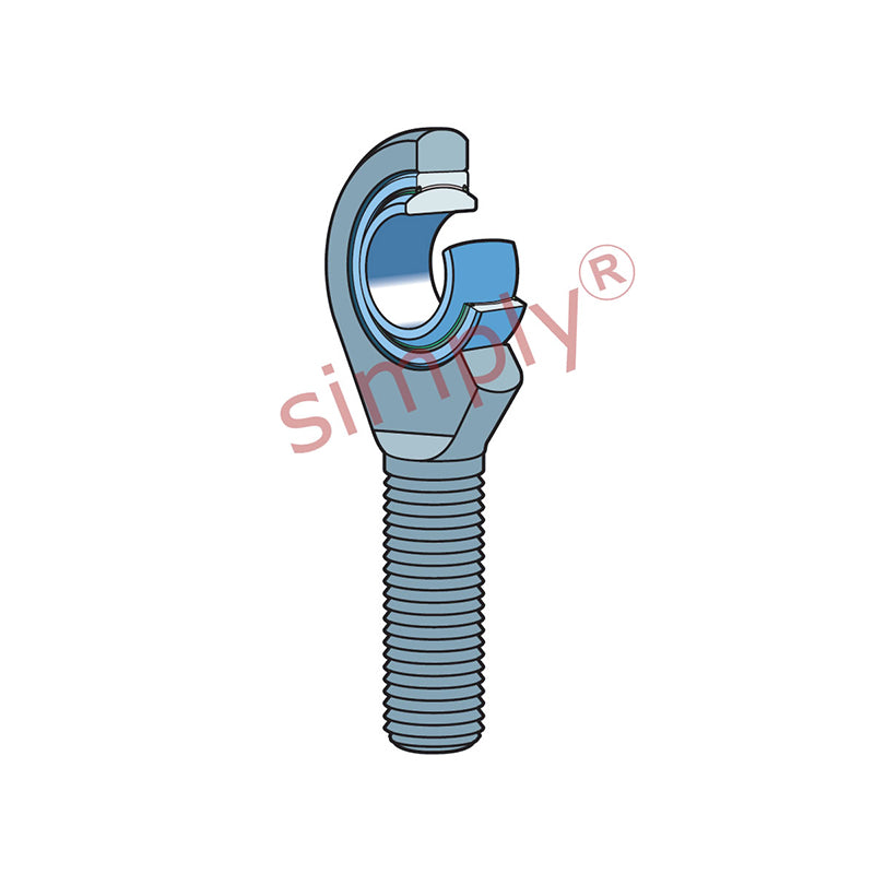 SKF SAL50TXE2LS Left Hand Steel / PTFE Fabric Lined Plain Male Rod End M52x3 Thread