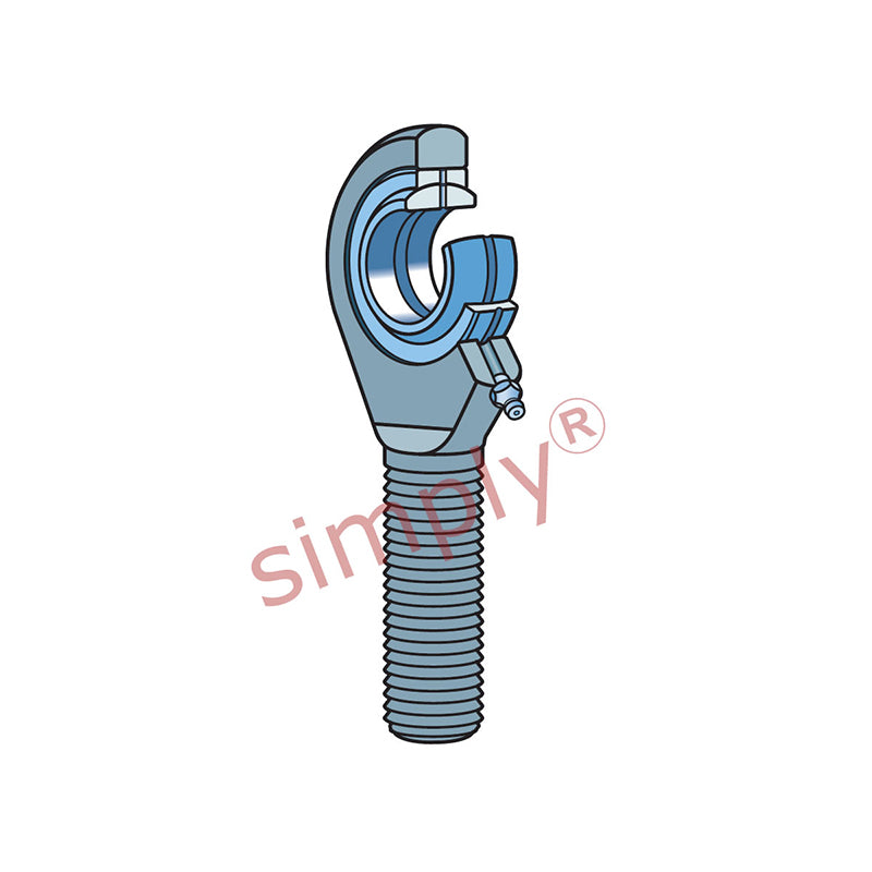 SKF SAL25ES Left Hand Steel / Steel Plain Male Rod End M24x2 Thread