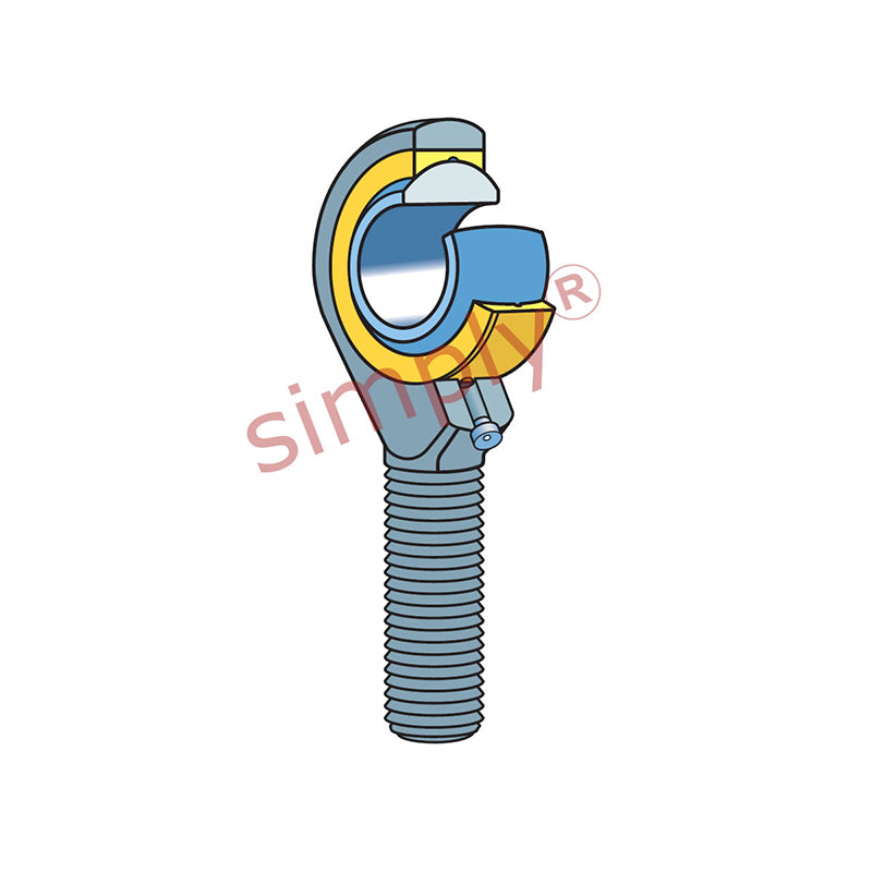 SKF SALKAC18M Left Hand Steel / Bronze Lined Plain Male Rod End M18x1.5 Thread
