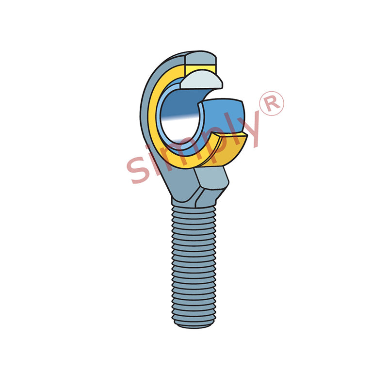 SKF SALKAC5M Left Hand Steel / Bronze Lined Plain Male Rod End M5 Thread