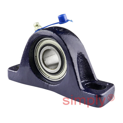 RHP SL20A Two Bolt Cast Iron Pillow Block and 20mm Bore Grub Screw Flat Back Insert