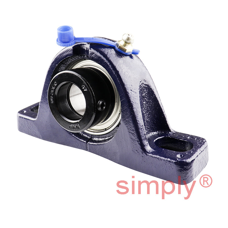RHP SL20EC Two Bolt Cast Iron Pillow Block and 20mm Bore Eccentic Collar Flat Back Insert