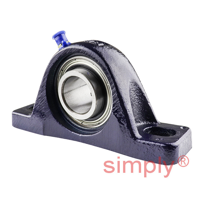 RHP SL25 Two Bolt Cast Iron Pillow Block and 25mm Bore Grub Screw Full Width Insert