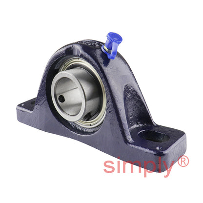 RHP SL25 Two Bolt Cast Iron Pillow Block and 25mm Bore Grub Screw Full Width Insert