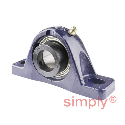 RHP SL25EC Two Bolt Cast Iron Pillow Block and 25mm Bore Eccentic Collar Flat Back Insert