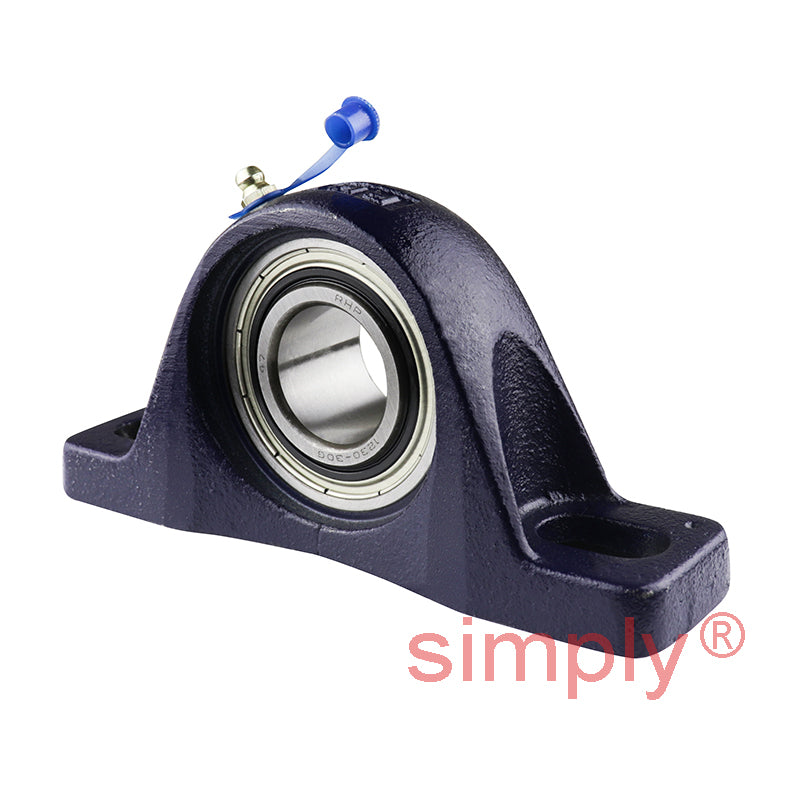 RHP SL30A Two Bolt Cast Iron Pillow Block and 30mm Bore Grub Screw Flat Back Insert