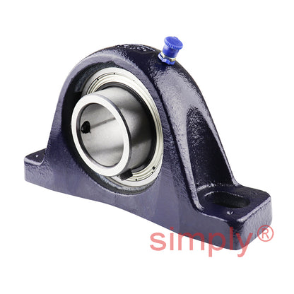 RHP SL35 Two Bolt Cast Iron Pillow Block and 35mm Bore Grub Screw Full Width Insert