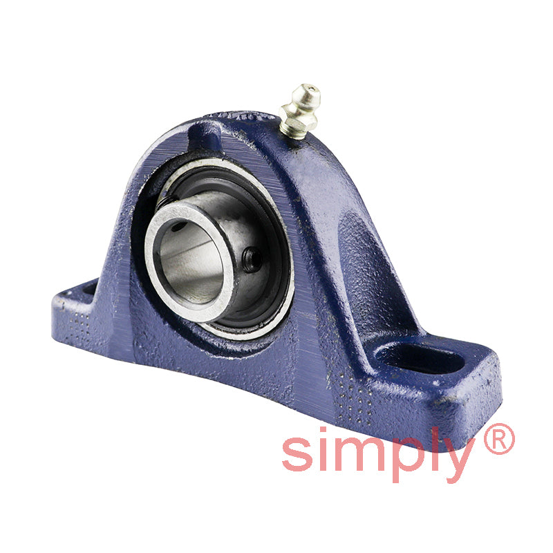 RHP SL3/4 Two Bolt Cast Iron Pillow Block and 3/4 Bore Grub Screw Full Width Insert