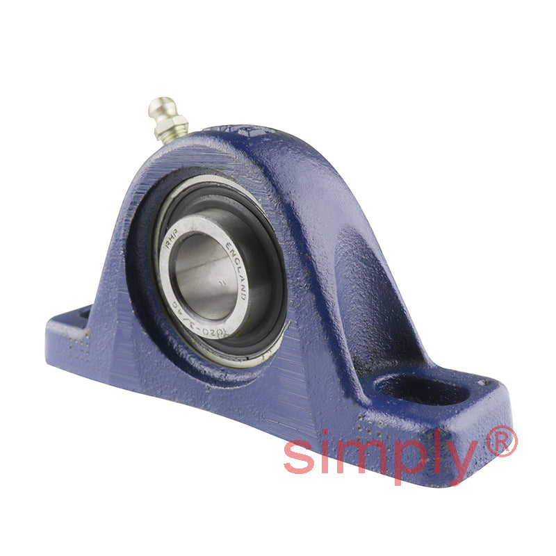RHP SL3/4 Two Bolt Cast Iron Pillow Block and 3/4 Bore Grub Screw Full Width Insert