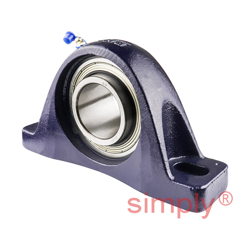 RHP SL45 Two Bolt Cast Iron Pillow Block and 45mm Bore Grub Screw Full Width Insert