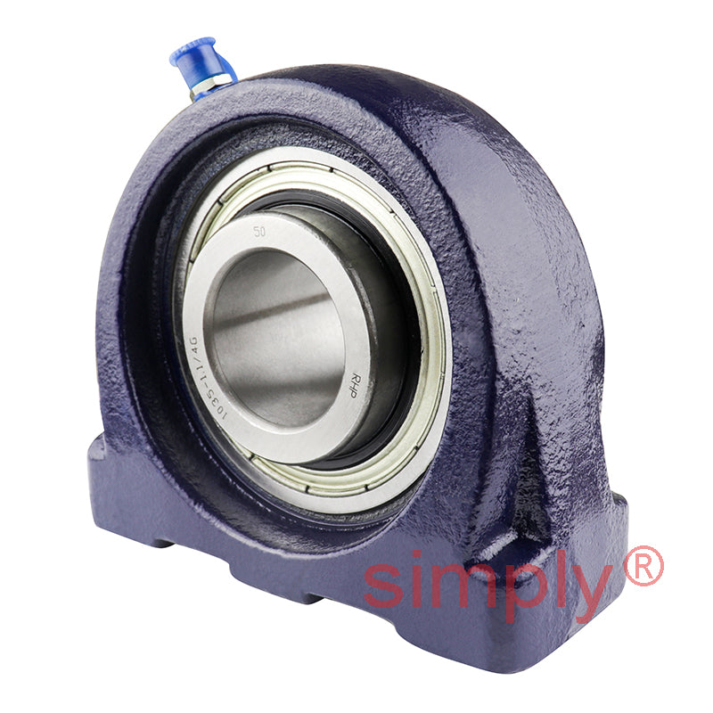 RHP SNP1-1/4 Threaded Base Small Footprint Pillow / Plummer Block and 1-1/4 inch Bore Grub Screw Full Width Insert