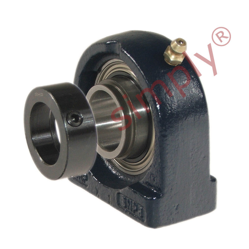 RHP SNP25EC Threaded Base Small Footprint Pillow / Plummer Block and 25mm Bore Flat Back Collar Insert