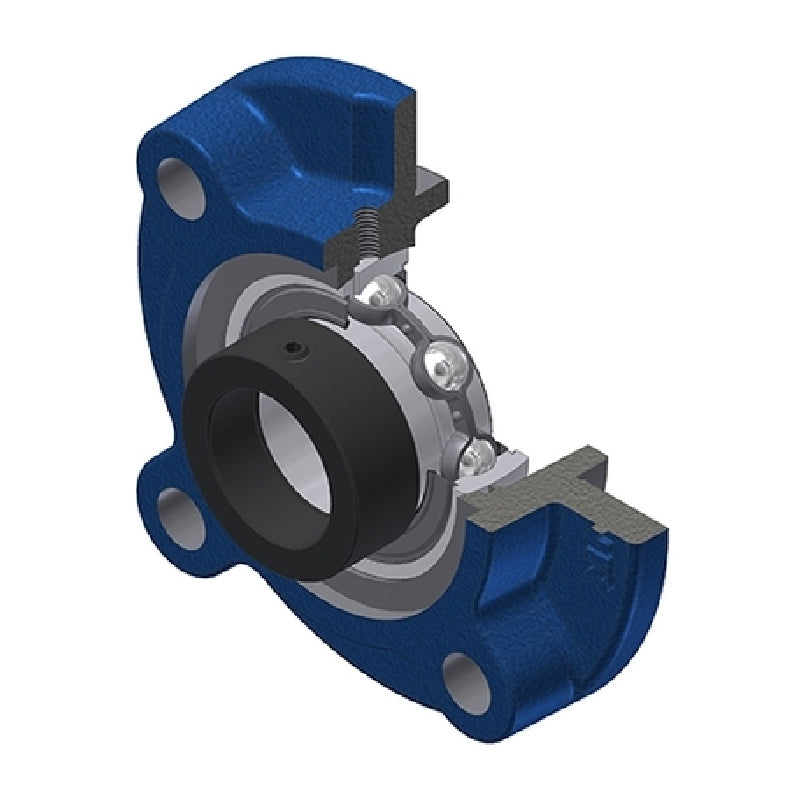 SNR ESFC206N Metric Four Bolt Cast Iron Round Flanged Housing with 30mm Eccentric Collar Insert - Allow 2-3 Days