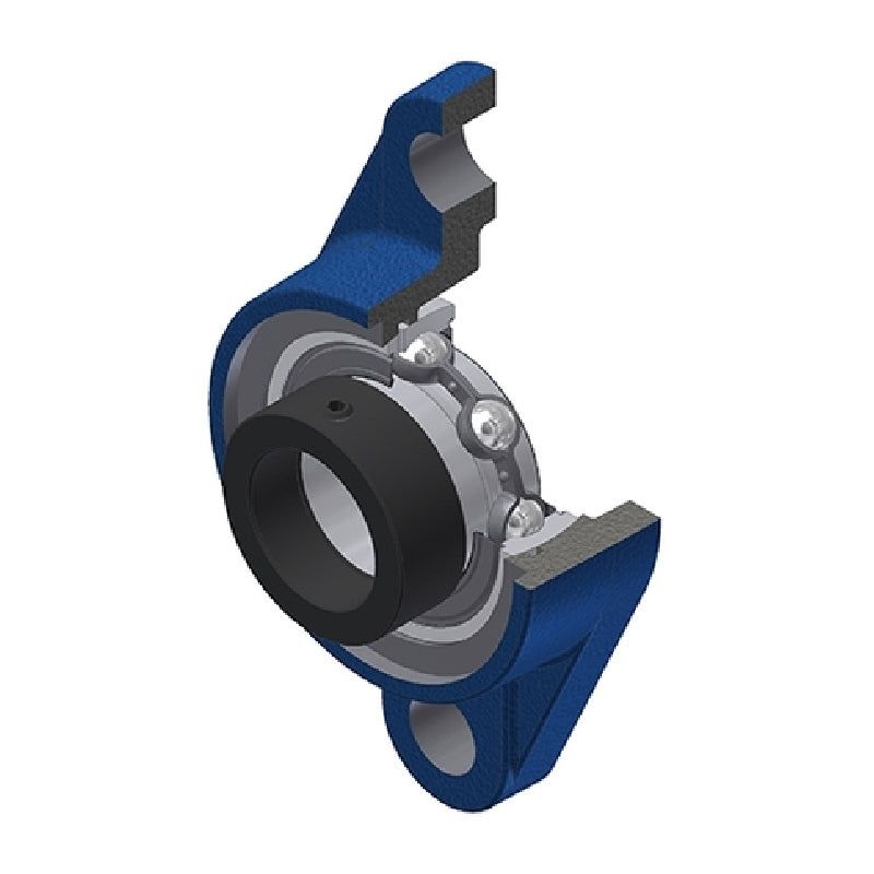 SNR ESFL201N Metric Two Bolt Cast Iron Oval Housing with 12mm Bore Eccentric Collar Insert - Allow 2-3 Days