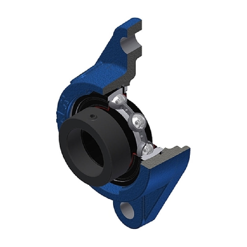 SNR ESFLE208T20 Metric Two Bolt Cast Iron Oval Housing with 40mm Bore Eccentric Collar Insert Wide Temperature Version - Allow 2-3 Days