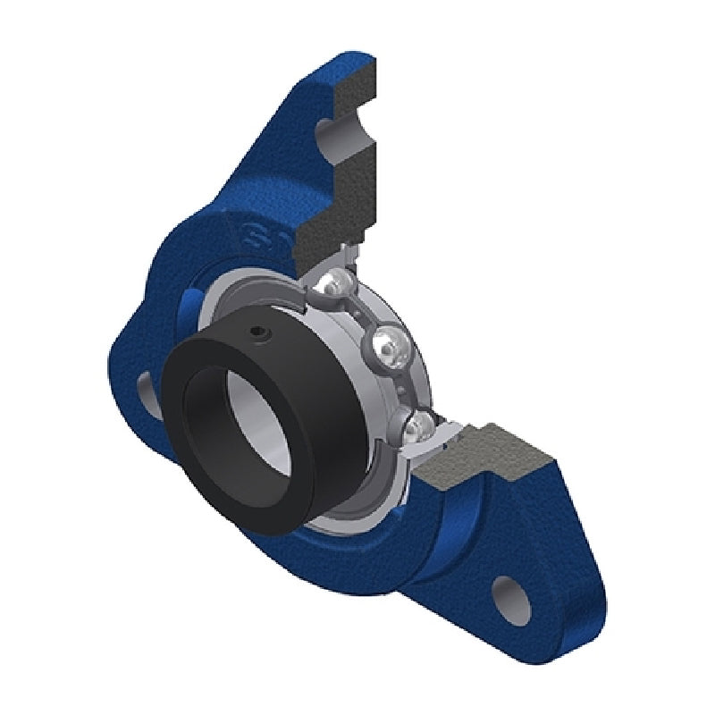 SNR ESFTE203 Metric Three Bolt Cast Iron Triangular Housing Unit with Eccentric Collar Insert 17mm Bore - Allow 2-3 Days