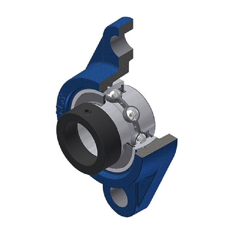 SNR EXFL314 Metric Two Bolt Cast Iron Oval Housing with 70mm Bore Eccentric Collar Insert - Allow 2-3 Days