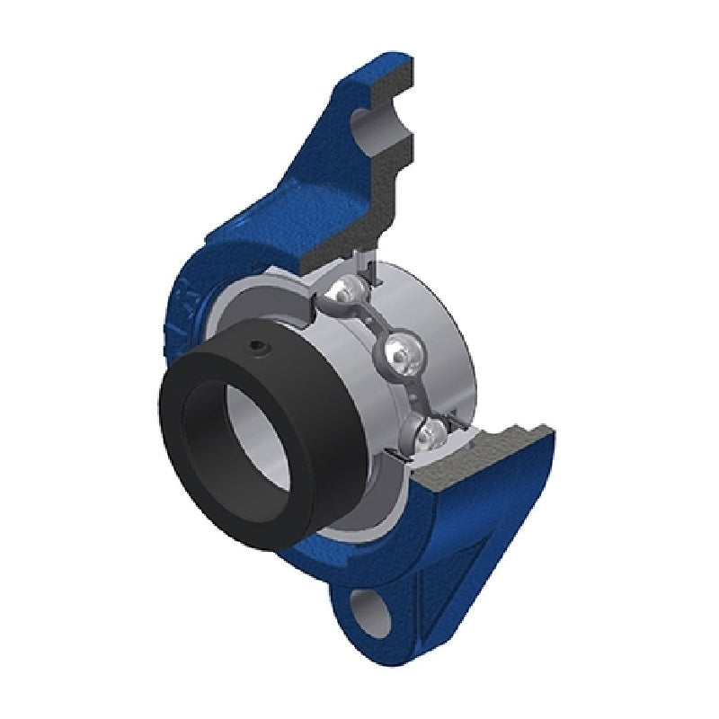 SNR EXFLE213 Metric Two Bolt Cast Iron Oval Housing with 65mm Bore Eccentric Collar Insert - Allow 2-3 Days