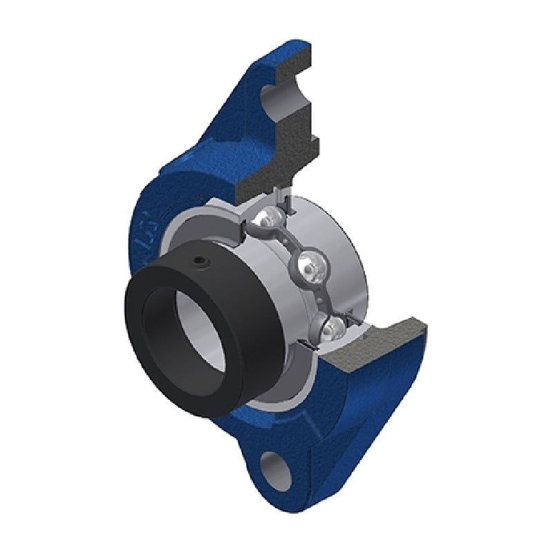 SNR EXFLZ202 Metric Two Bolt Cast Iron Oval Housing with 15mm Bore Eccentric Collar Insert - Allow 2-3 Days