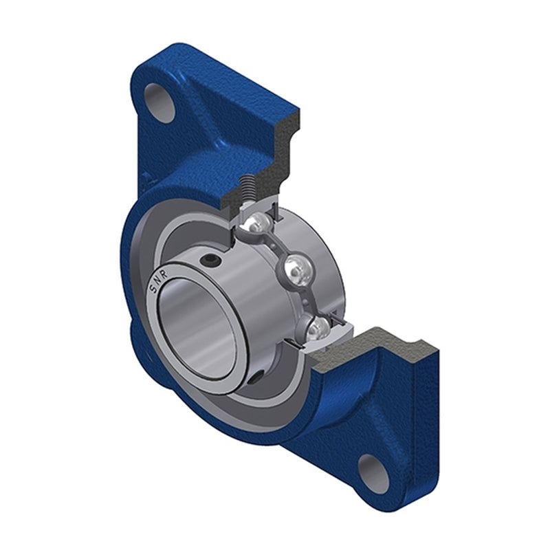 SNR UCF206-19N Imperial Four Bolt Square Cast Iron Flange Housing with 1-3/16 inch Bore Insert - Allow 2-3 Days