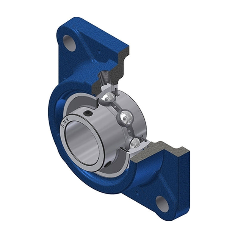SNR UCFE205-15 Imperial Four Bolt Square Cast Iron Flange Housing with 15/16 inch Bore Insert - Allow 2-3 Days