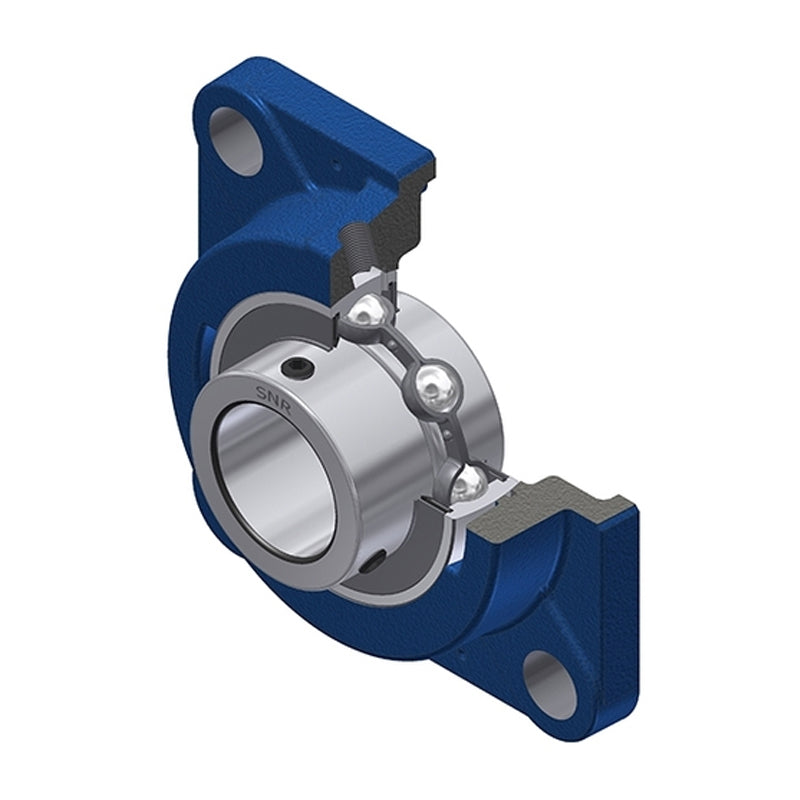 SNR UCFEX08 Metric Four Bolt Square Cast Iron Flange Housing with 40mm Bore Insert - Allow 2-3 Days