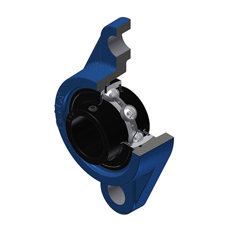 SNR UCFL212T20 Metric Two Bolt Oval Cast Iron Flange Housing with 60mm Bore Insert Wide Temperature Version - Allow 2-3 Days