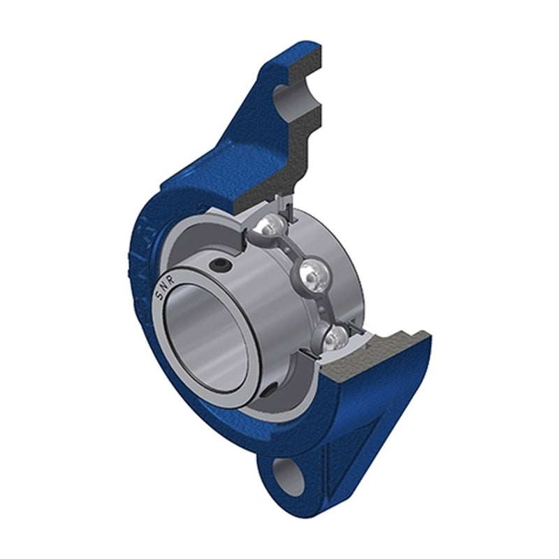 SNR UCFLE208 Metric Two Bolt Oval Cast Iron Flange Housing with 40mm Bore Insert