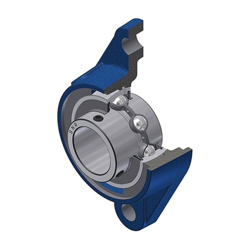 SNR UCFLE206-19N Imperial Two Bolt Oval Cast Iron Flange Housing with 1-3/16 inch Bore Insert - Allow 2-3 Days