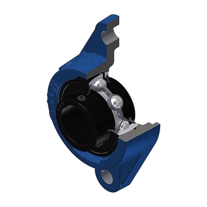 SNR UCFLE210T20 Metric Two Bolt Oval Cast Iron Flange Housing with 50mm Bore Insert Wide Temperature Version - Allow 2-3 Days