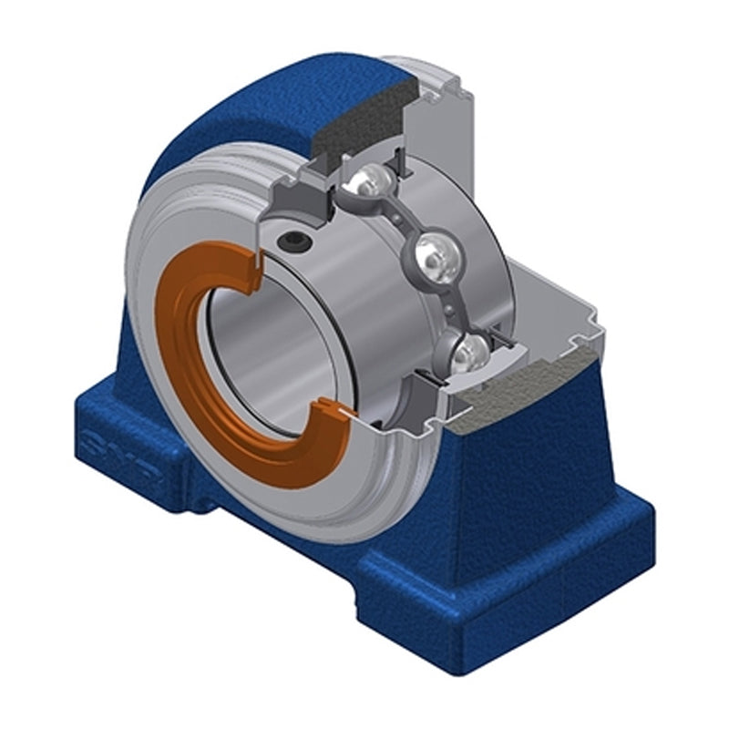 SNR UCPA210CC Threaded Base Small Footprint Metric Pillow / Plummer Block Housing Supplied with 50mm Bore Insert with Narrow Steel Plate Cover - Closed Version - Allow 2-3 Days