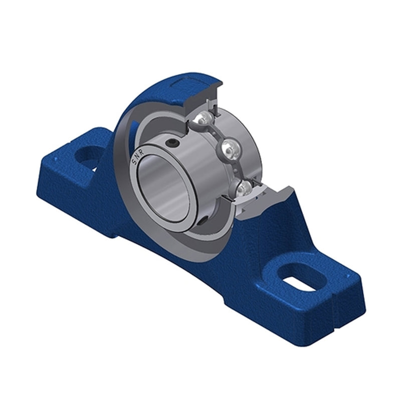 SNR UCPE211N Metric Cast Iron Two Bolt Pillow / Plummer Block Housing with 55mm Bore Insert - Allow 2-3 Days