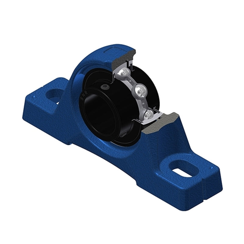 SNR UCPE210T20 Metric Cast Iron Two Bolt Pillow / Plummer Block Housing with 50mm Bore Insert Wide Temperature Version - Allow 2-3 Days