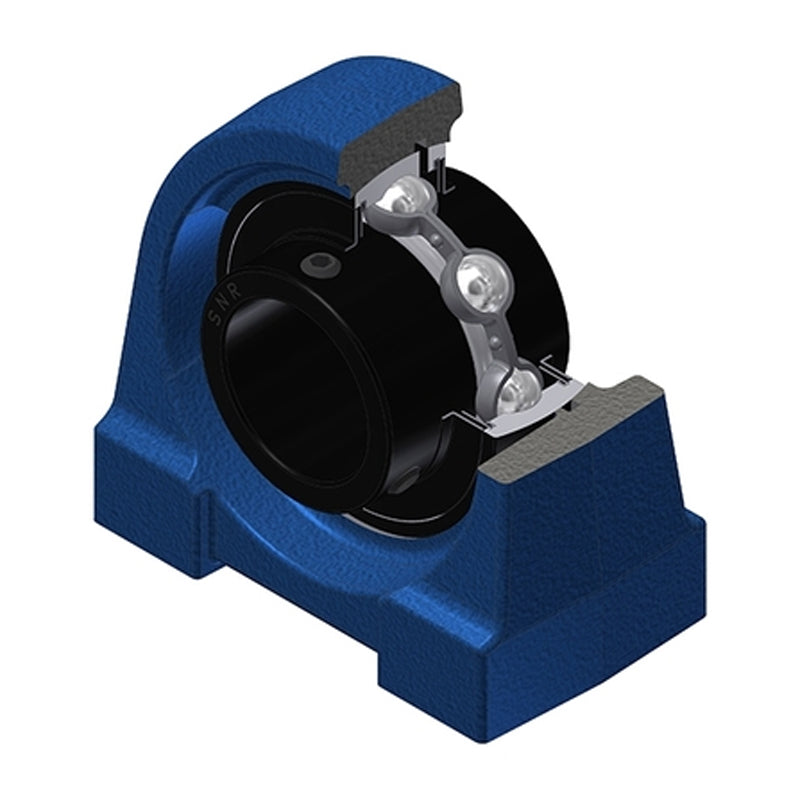 SNR UCPG206T20 Metric Cast Iron Two Bolt Pillow / Plummer Block Housing with 30mm Bore Insert Wide Temperature Version - Allow 2-3 Days