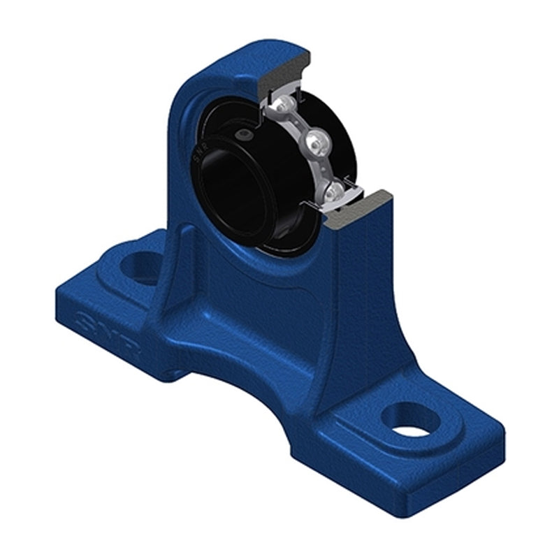 SNR UCPH205T20 Metric Cast Iron High Centre Height Two Bolt Pillow / Plummer Block Housing with 25mm Bore Insert Wide Temperature Version - Allow 2-3 Days