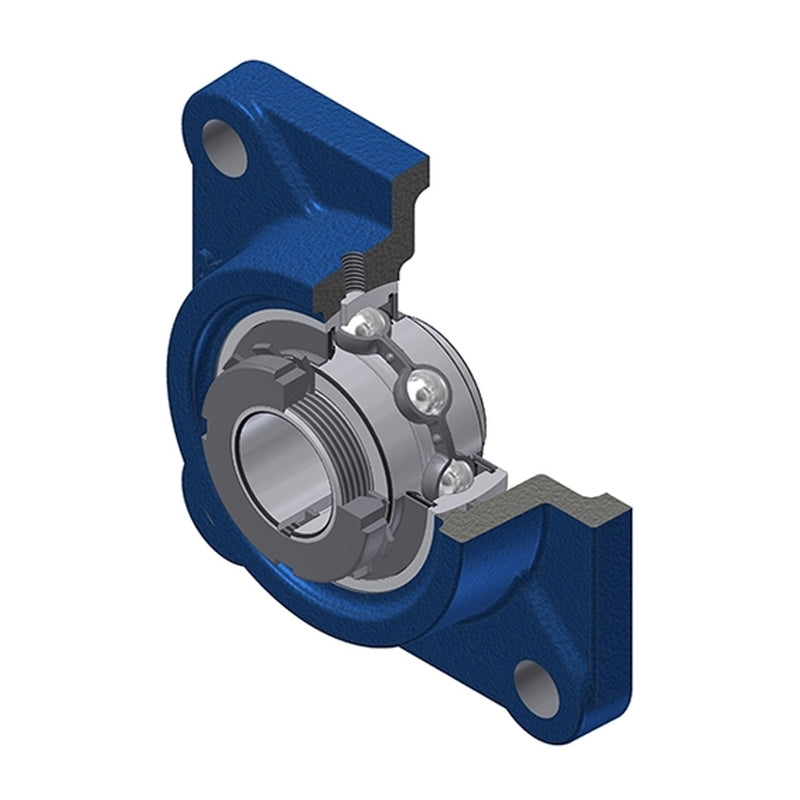 SNR UKF209H Metric Four Bolt Square Cast Iron Housing Insert and Adaptor Sleeve Fits 40mm Shaft - Allow 2-3 Days