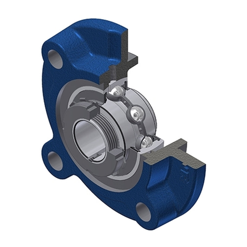 SNR UKFC210HN Metric Four Bolt Cast Iron Round Flanged Housing Insert and Adaptor Sleeve Fits 45mm Shaft - Allow 2-3 Days