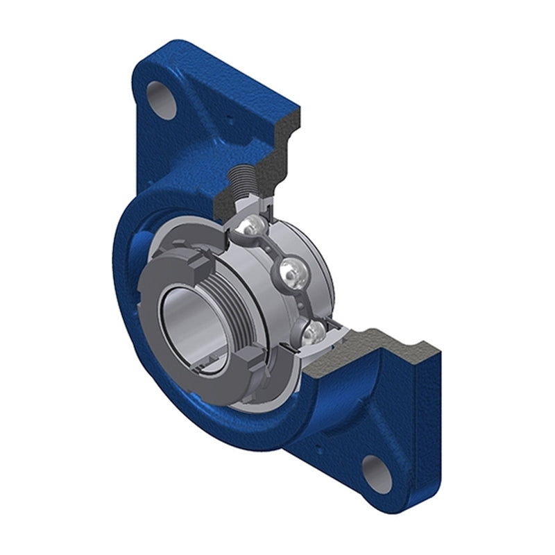 SNR UKFE210H Metric Four Bolt Square Cast Iron Flange Housing Insert and Adaptor Sleeve Fits 45mm Shaft - Allow 2-3 Days