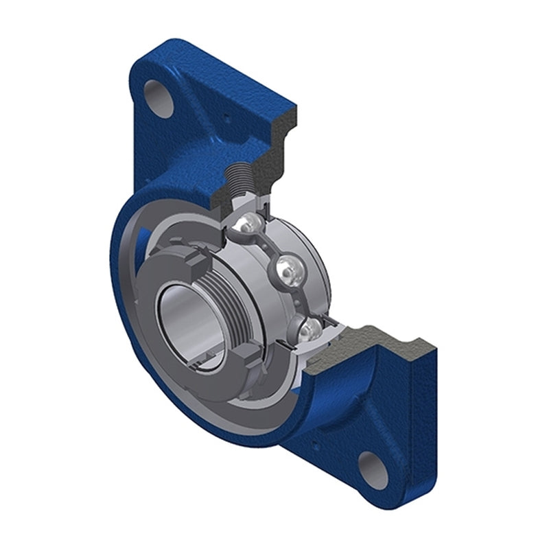 SNR UKFE210HN Metric Four Bolt Square Cast Iron Flange Housing Insert and Adaptor Sleeve Fits 45mm Shaft - Allow 2-3 Days