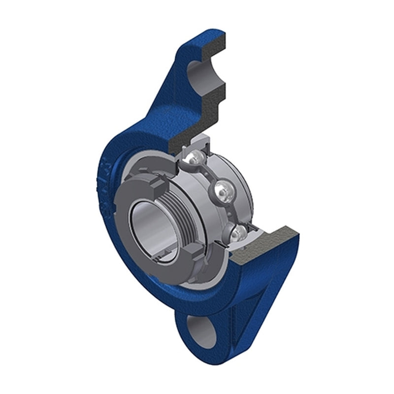 SNR UKFL205H Metric Two Bolt Cast Iron Oval Housing Insert and Adaptor Sleeve Fits 20mm Shaft - Allow 2-3 Days