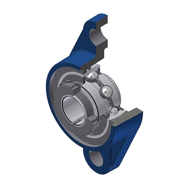 SNR UKFL212HN Metric Two Bolt Cast Iron Oval Housing Insert and Adaptor Sleeve Fits 55mm Shaft - Allow 2-3 Days