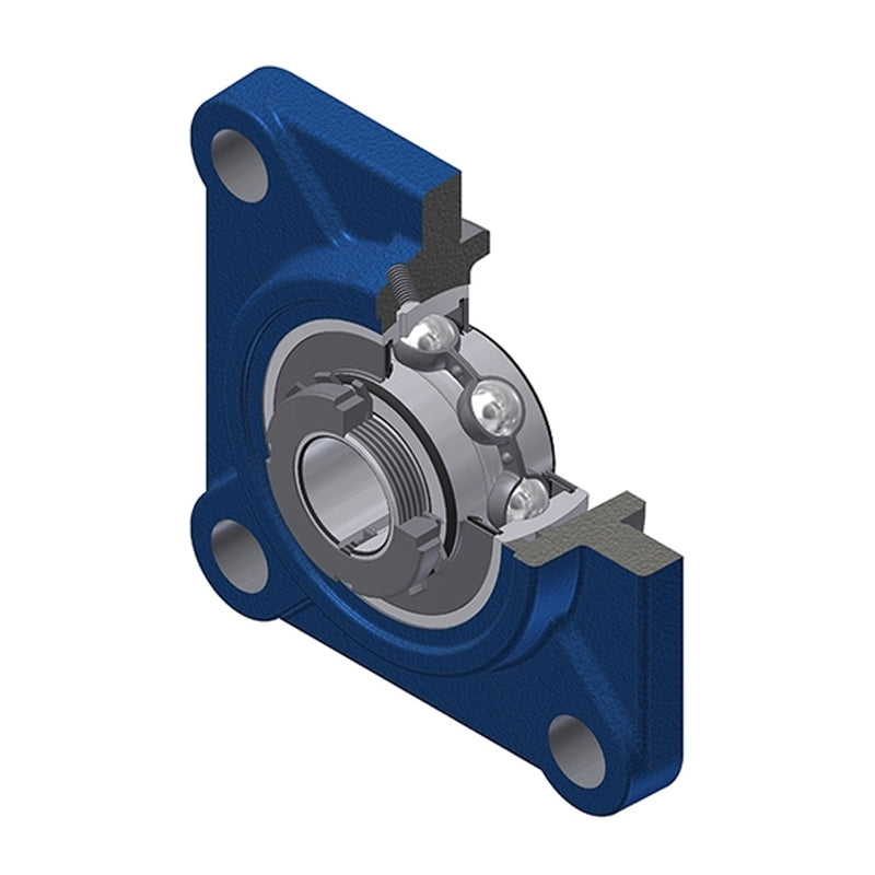 SNR UKFS320H Metric Four Bolt Square Cast Iron Housing Insert and Adaptor Sleeve Fits 90mm Shaft - Allow 2-3 Days