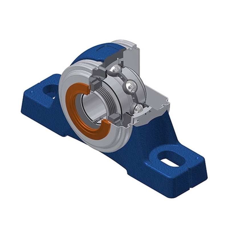 SNR UKPE205HCC Metric Cast Iron Two Bolt Pillow / Plummer Block Housing Insert and Adaptor Fits 12mm Shaft - Allow 2-3 Days