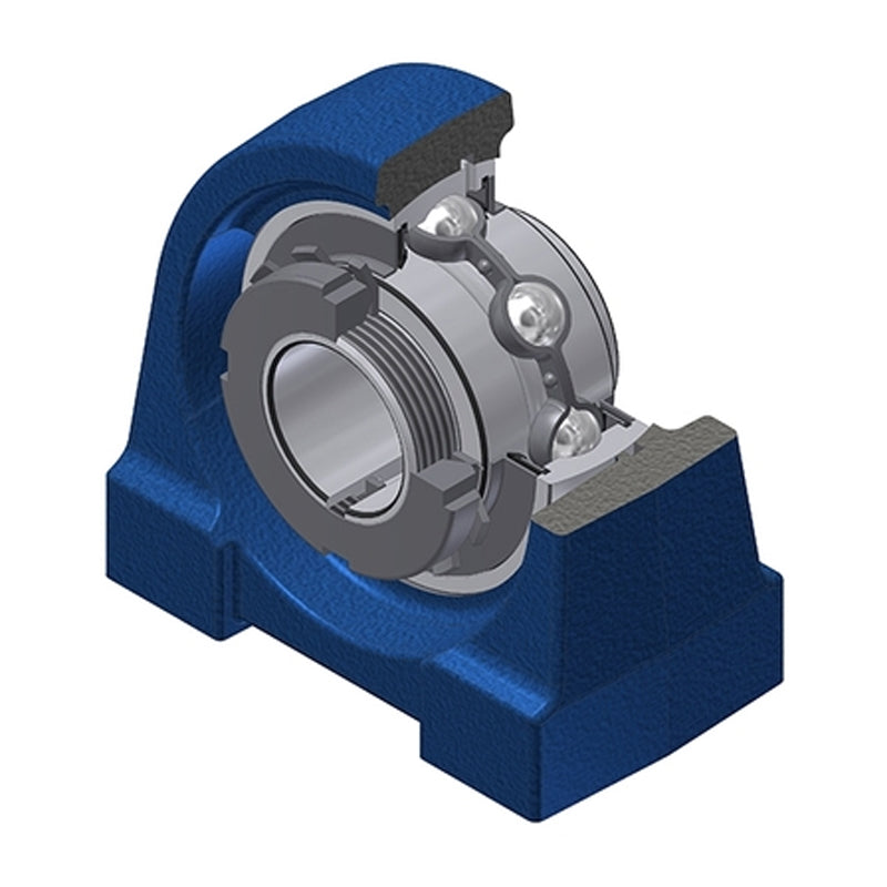 SNR UKPG209H Metric Cast Iron Two Bolt Pillow / Plummer Block Housing Insert and Adaptor Sleeve Fits 40mm Shaft - Allow 2-3 Days