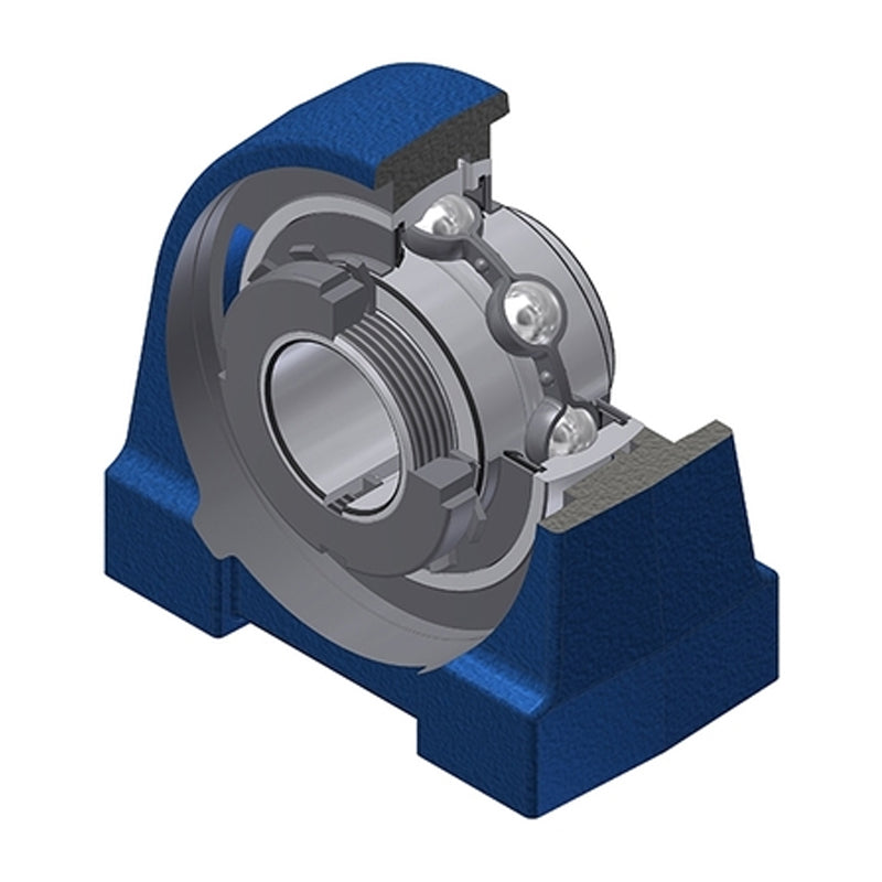 SNR UKPG208HN Metric Cast Iron Two Bolt Pillow / Plummer Block Housing Insert and Adaptor Sleeve Fits 35mm Shaft - Allow 2-3 Days