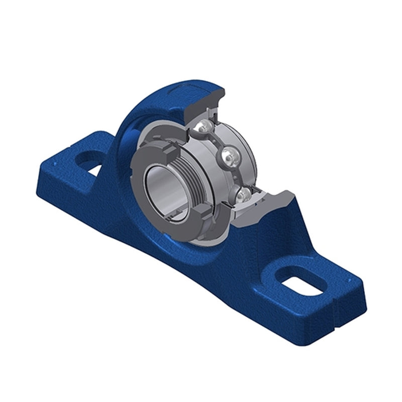 SNR UKPLE209H Metric Cast Iron Two Bolt Pillow / Plummer Block Housing Insert and Adaptor Sleeve Fits 40mm Shaft - Allow 2-3 Days