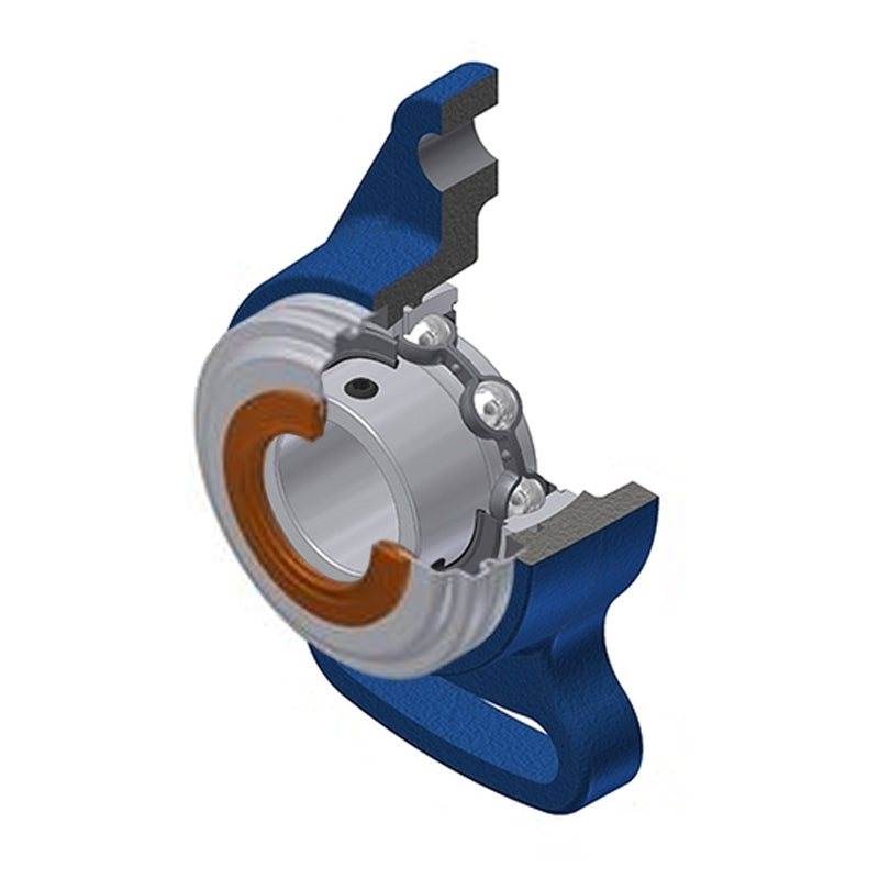SNR USFA208CO Metric Cast Iron Adjustable Flange Unit with 40mm Insert with Narrow Steel Plate Cover - Open Version - Allow 2-3 Days