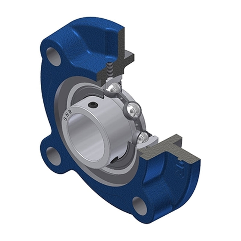 SNR USFC207N Metric Four Bolt Cast Iron Round Flanged Housing with 35mm Insert - Allow 2-3 Days