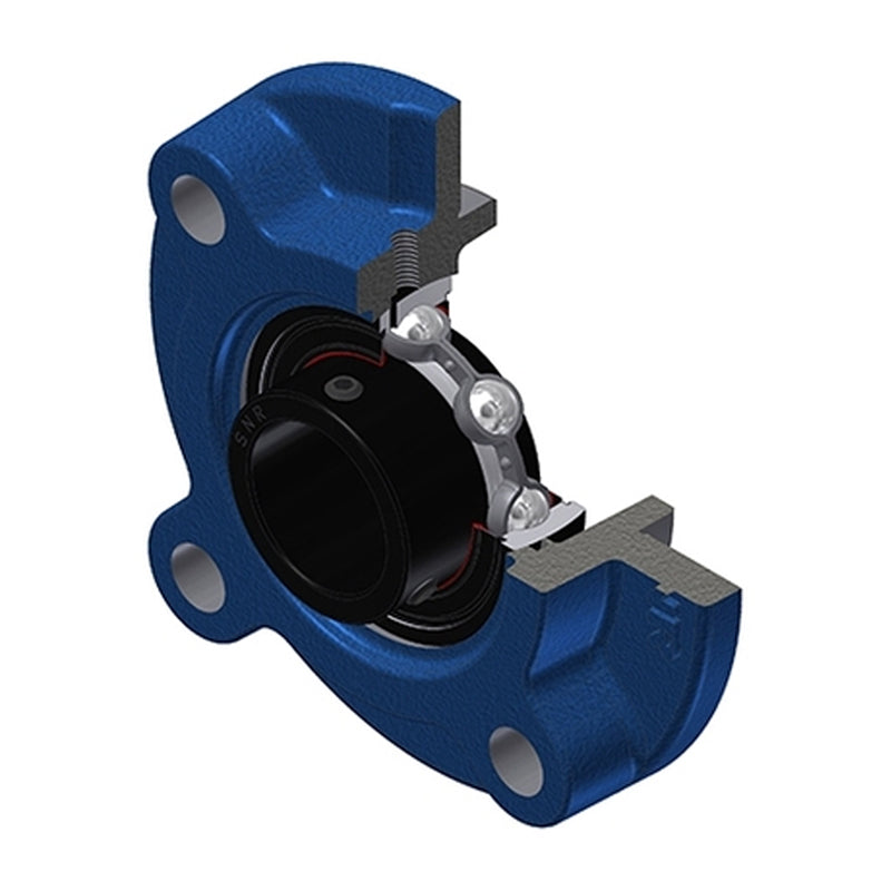 SNR USFC212T20 Metric Four Bolt Cast Iron Round Flanged Housing with 60mm Insert Wide Temperature Version - Allow 2-3 Days